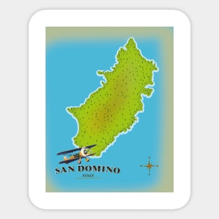 San Domino Italy island map Sticker